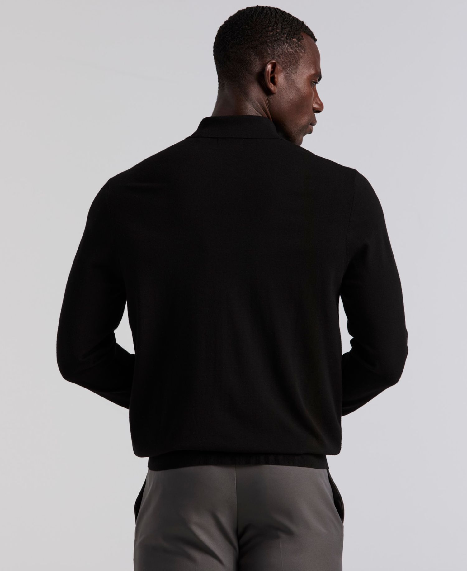 Men's Textured Front Polo Sweater