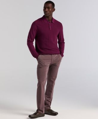 Men's Textured Front Polo Sweater