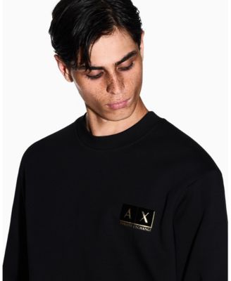 Men's Gold Logo Center Chest Graphic Crewneck Sweatshirt