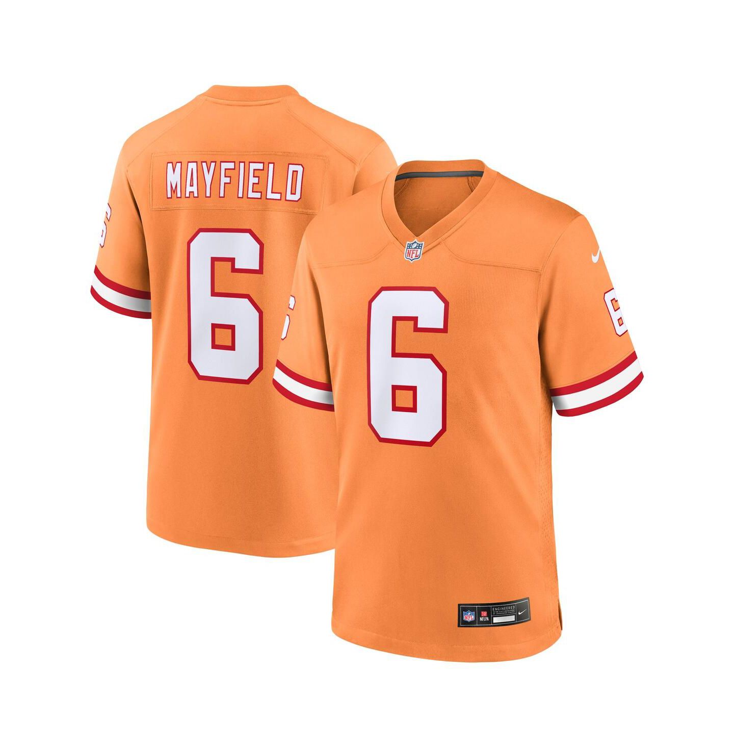 Мужской топ Nike Baker Mayfield Orange Tampa Bay Buccaneers Throwback Game Jersey — фото 1