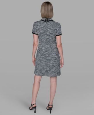 Women's Tweed Collared Shift Dress