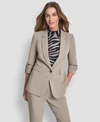 DKNY - Women's One Button 3/4-Sleeves Blazer