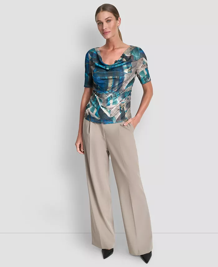 Women's Drape Neck Short Sleeve Top - thumbnail 5