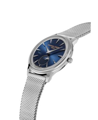 Men's Moneta Moonphase Silver-Tone Bracelet Watch, 37mm