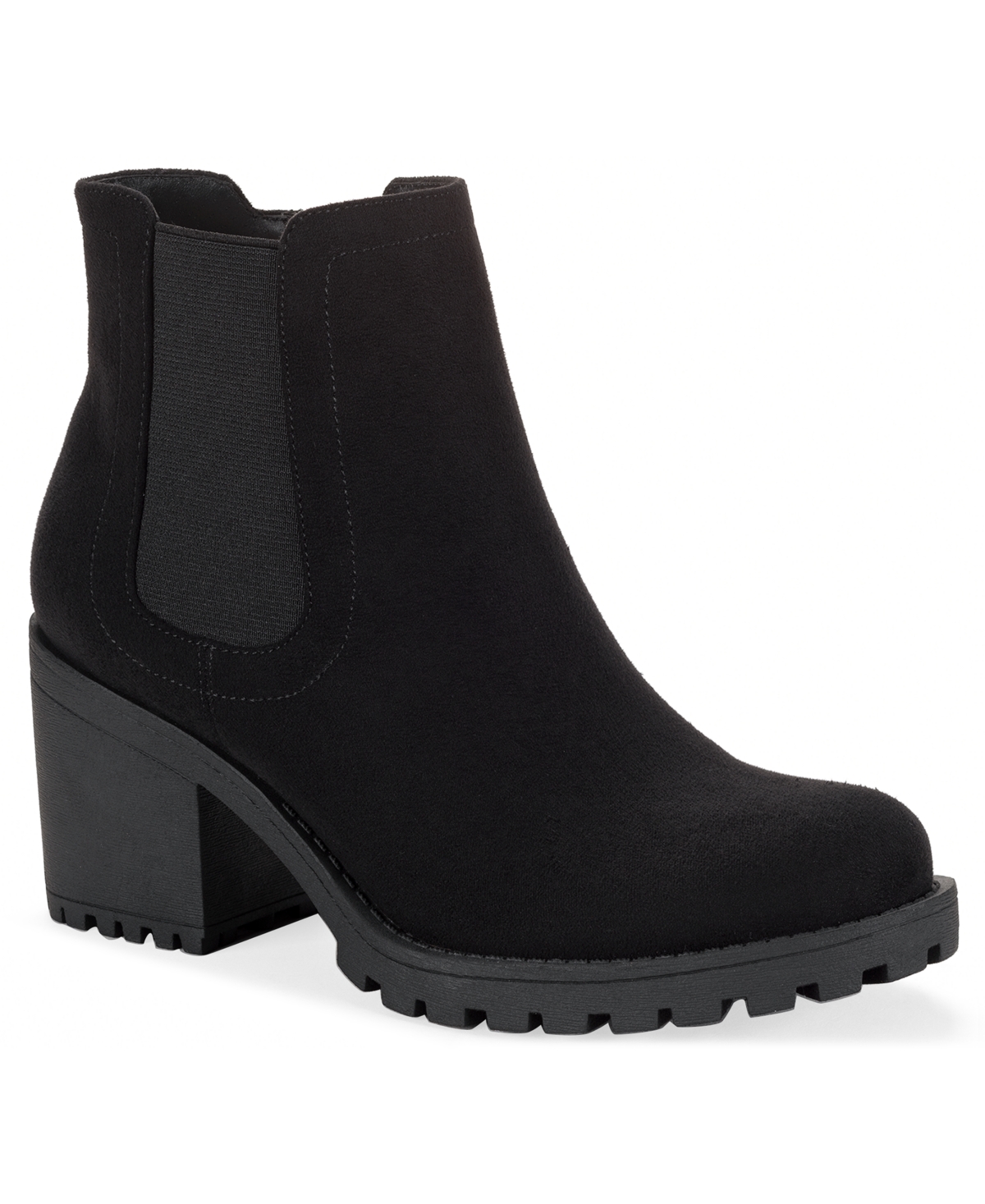 Wild Pair Women's Morghann Round Toe Lug Booties, Macy's Exclusive In Black