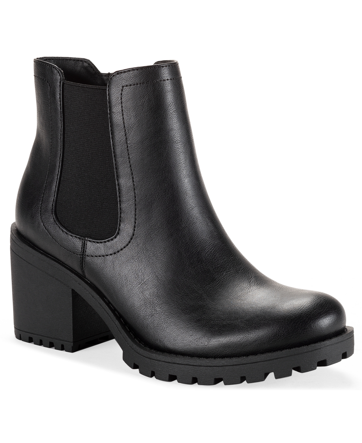 Wild Pair Women's Morghann Round Toe Lug Booties, Macy's Exclusive In Black