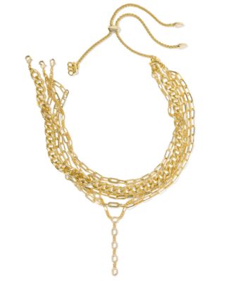 Cubic Zirconia 14k Gold Plated Over Brass Bella Statement Necklace