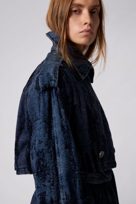 Women's Degraded denim trench coat