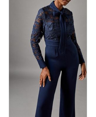 Women's Lace Tie Neck Jumpsuit