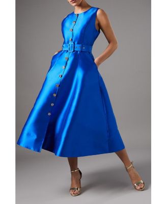 Women's Button Through Belted Prom Dress