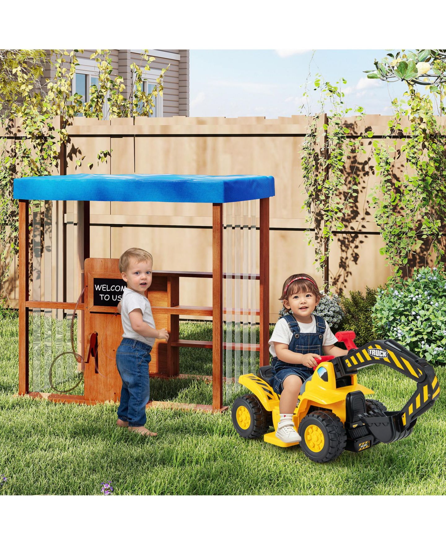 Детская игрушка SUGIFT Gas Station and Grocery Store Playhouse with 2 Refueling Guns, Ages 3+, цвет: Коричневый — фото 7