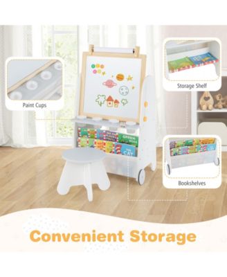 4-in-1 Toddler Activity Table Set with Magnetic Whiteboard and Chalk Board
