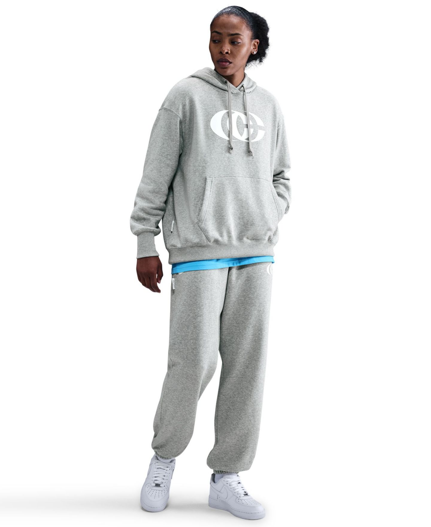 Женское худи Nike Caitlin Clark Basketball Phoenix Pull-On, цвет: Тёмный серый меланжевый — фото 1