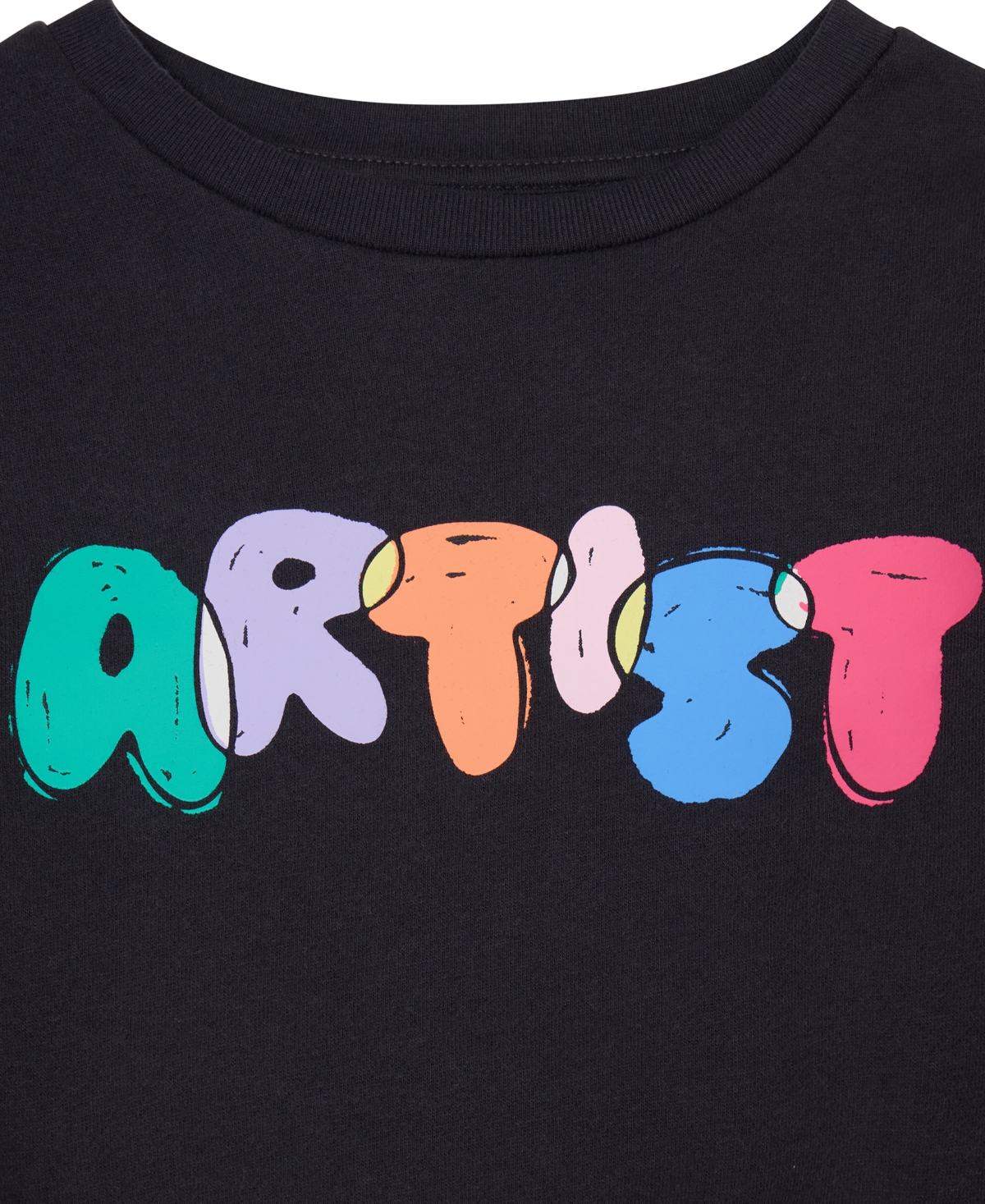 Color Lab Girls 2t-6x Crewneck Long Sleeve Sweatshirt In Black