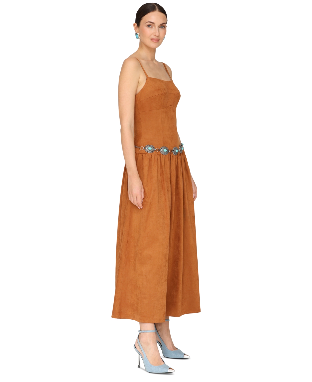 Avec Les Filles Women's Drop Waist Sweetheart Neck Maxi Dress In Multi