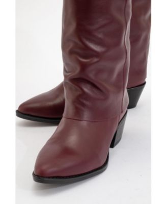 Teodora Leather Block Heel Boot (Women)