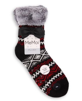 Women's Aztec Fair Isle Plush Cabin Socks