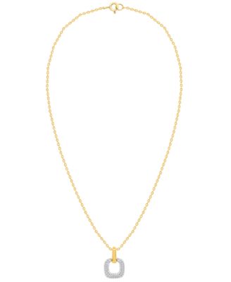 White Diamond Pendant Necklace (1/4 ct. t.w.) in 14k Gold Plating with Sterling Silver
