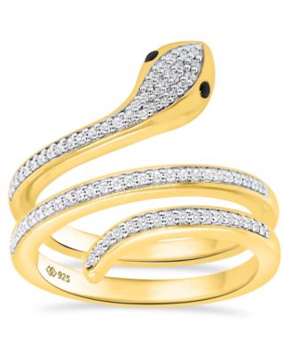 Macy's - White Diamond Ring (1/3 ct. t.w.) in 14K Gold Plated with Sterling Silver
