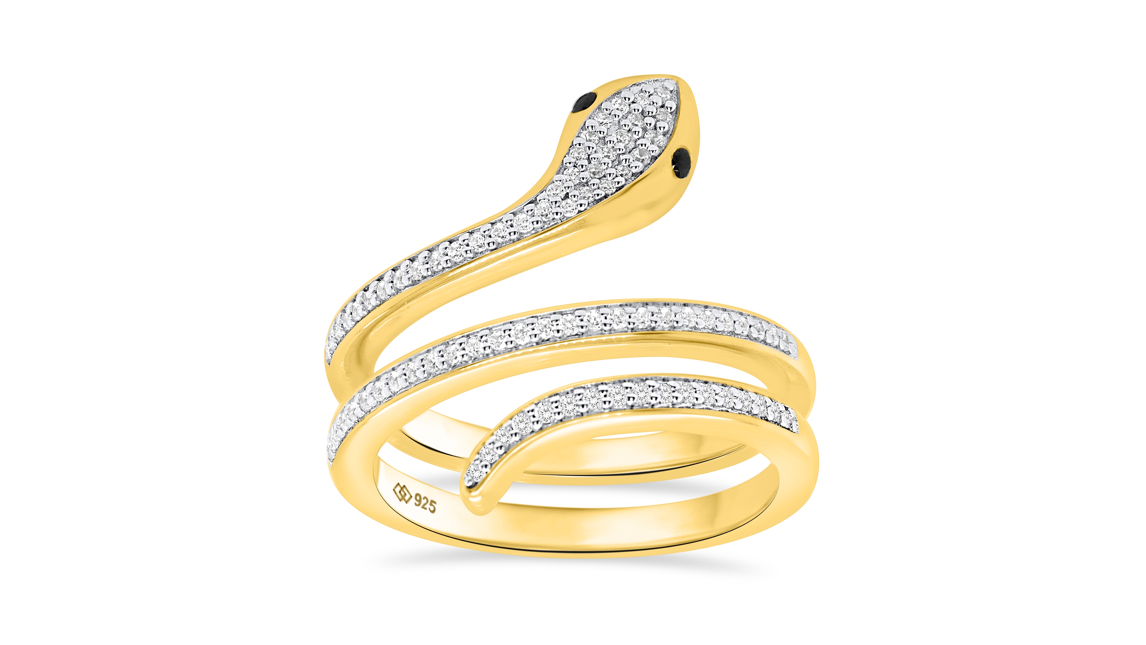 Macy's White Diamond Ring (1/3 ct. t.w.) 14K Gold Plated with Sterling Silver