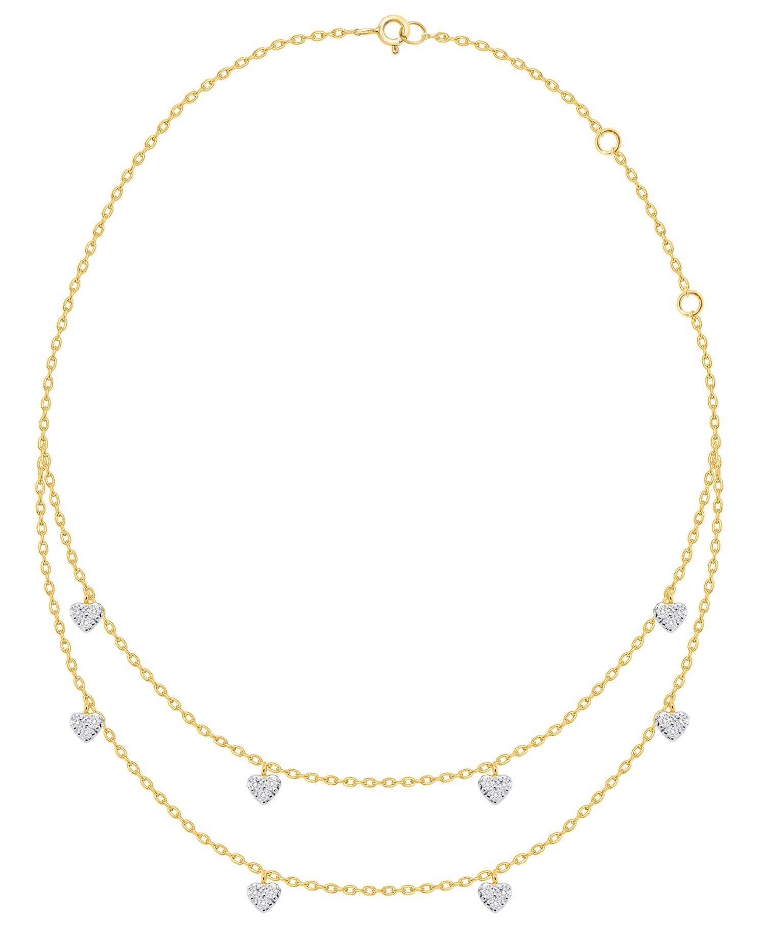 White Diamond Necklace (1/4 ct. t.w.) in 14k Gold Plating with Sterling Silver