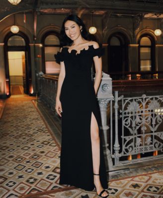 Petite Ruffled Sweetheart-Neck Fit & Flare Gown