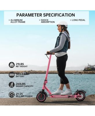 8.5 Inch Foldable Electric Scooter with 350W Motor, 22-Mile Range & Dual Brakes | Colorful LED Lights for a Stylish Night Ride