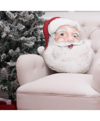 Vintage Santa Shaped Throw Pillow, 20" x 21"