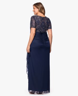 Plus Size Applique Short Sleeves Sheath Dress