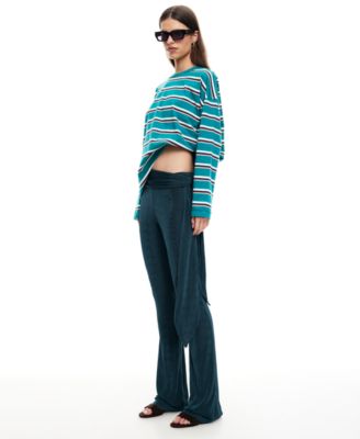 Women's Butterfly Tie Mid Rise Pants