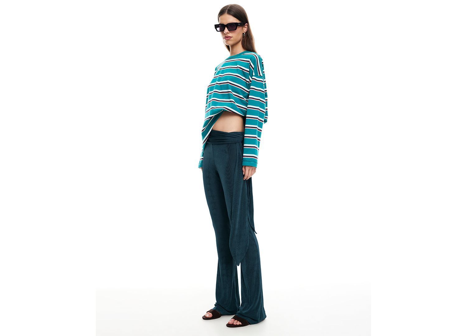 Women's Butterfly Tie Mid Rise Pants