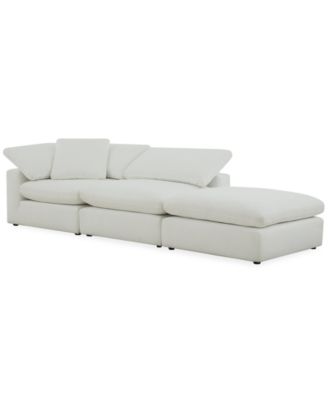 Fog 3-Pc. Fabric L-Sectional Ottoman End Sofa Set