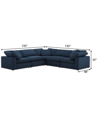 Fog 5-Pc. Fabric L-Sectional Sofa Set