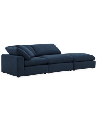 Fog 3-Pc. Fabric L-Sectional Ottoman End Sofa Set