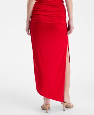Women's Asymmetrical Ruched Midi Skirt, Macy's Exclusive