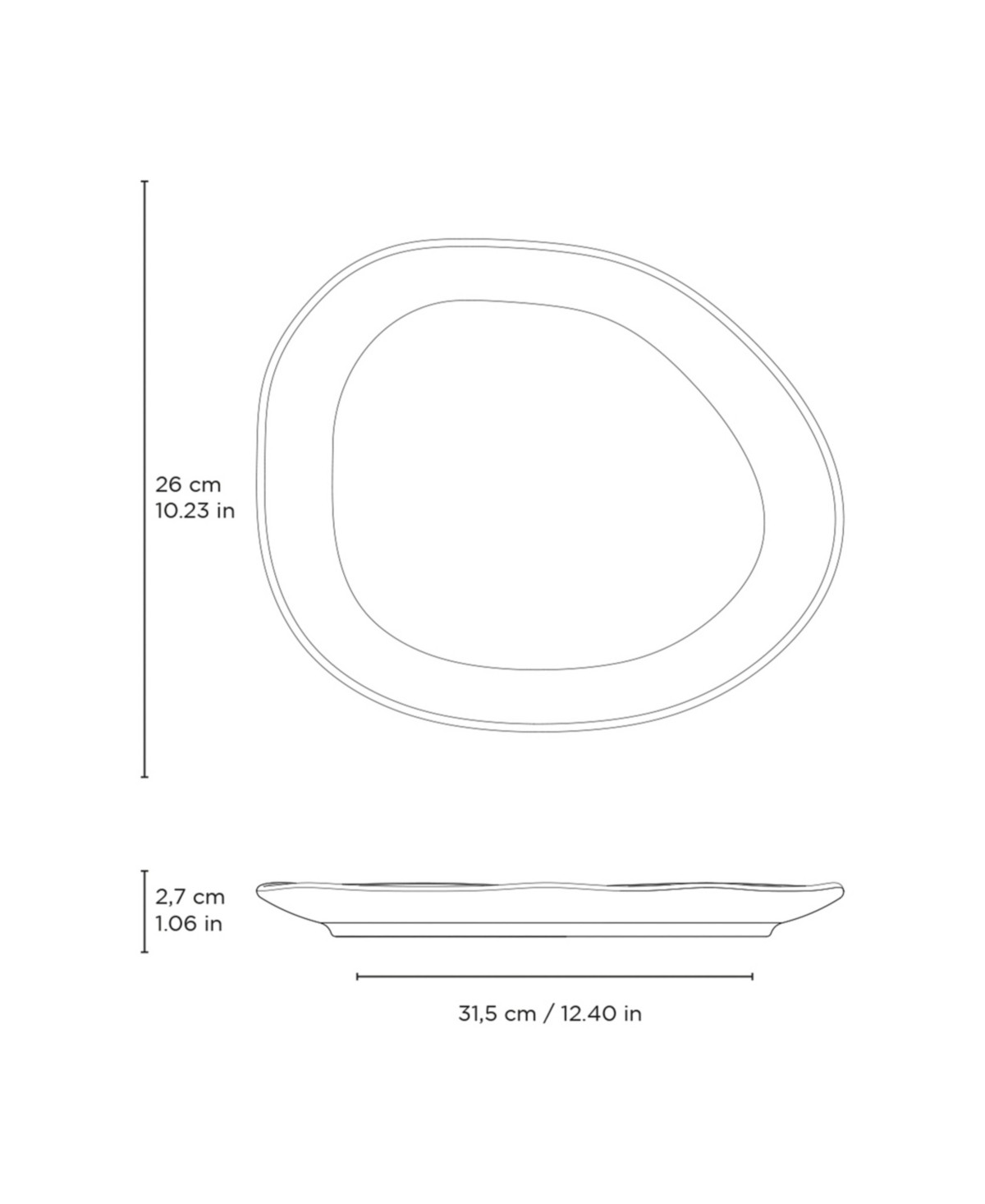 Porto Brasil Stoneware Oval Dinner Plates, Set Of 6 In Neutral