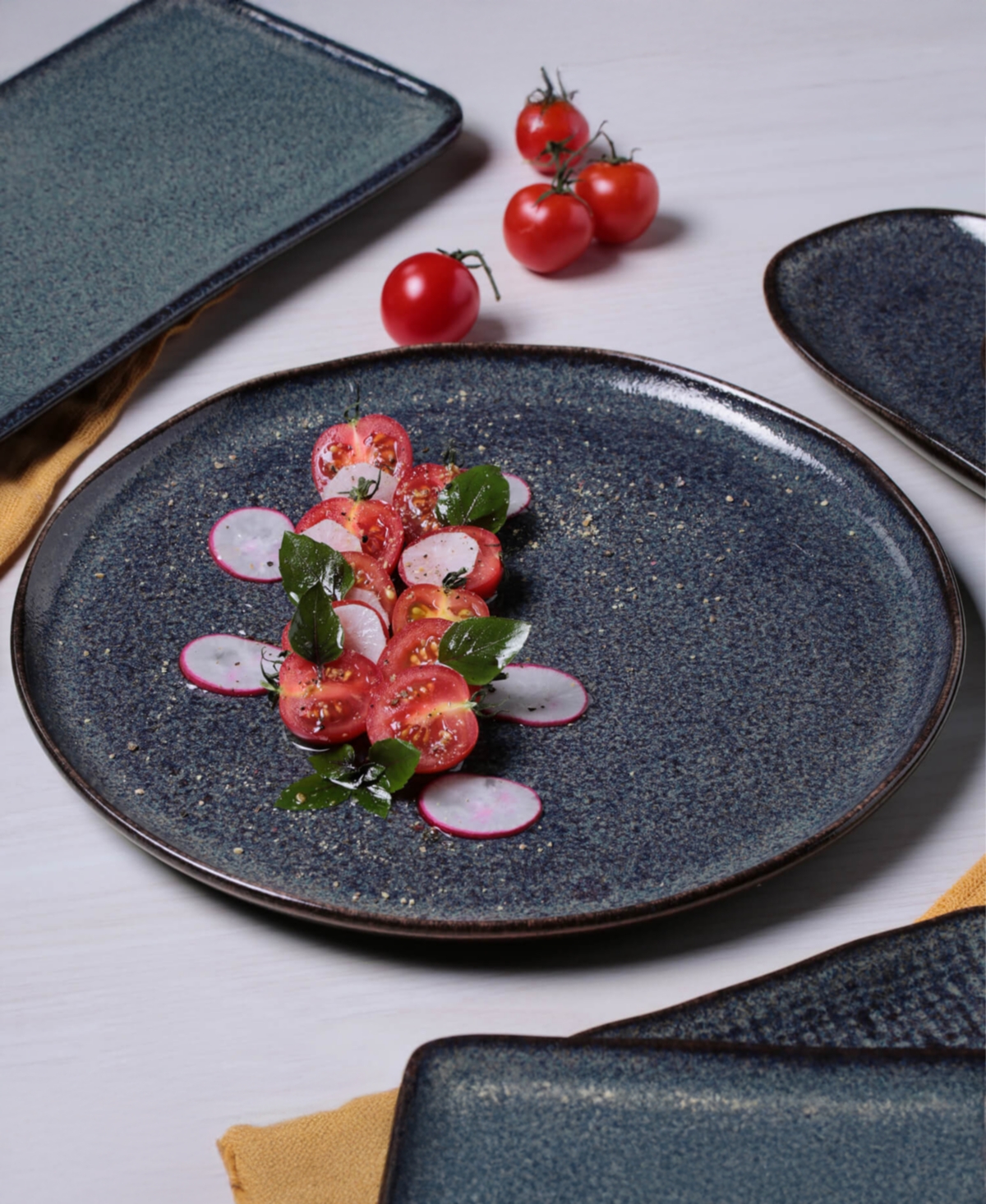 Porto Brasil Stoneware Dinner Plates, Set Of 6 In Blue