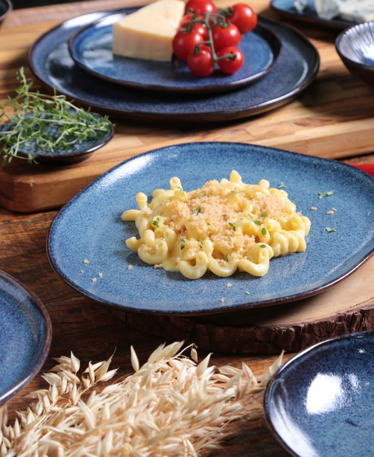 Porto Brasil Stoneware Oval Dinner Plates, Set Of 6 In Blue