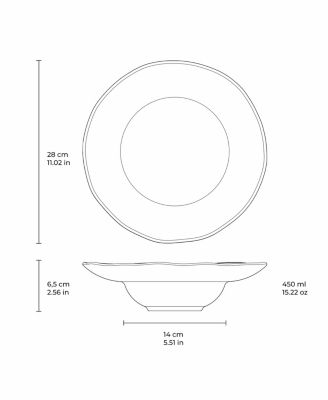 11.02" Stoneware Deep Rim Plates, Set of 4