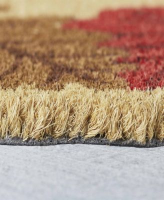 Welcome Leaf Outdoor Coir Doormat, 18" x 30"