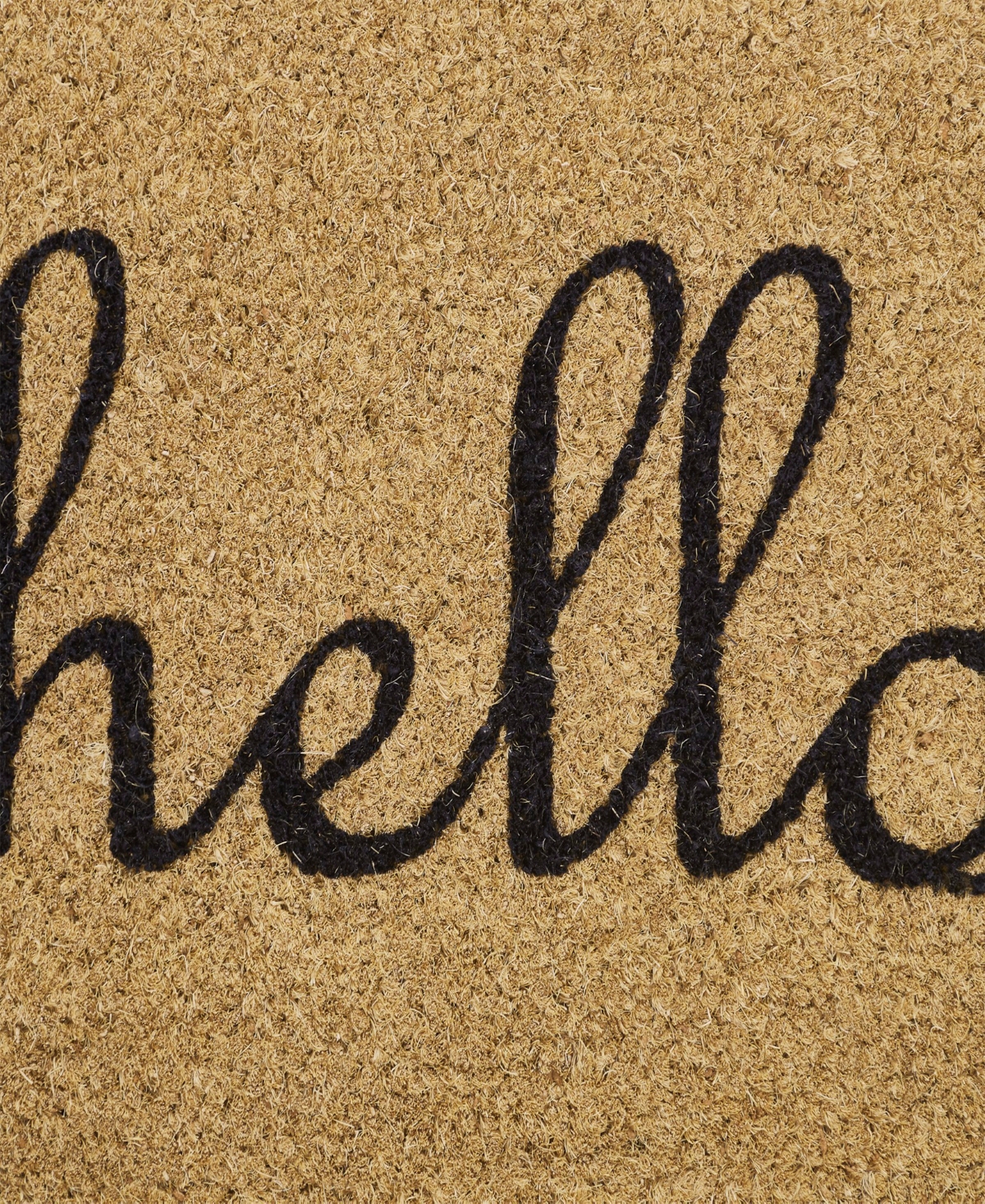 Vcny Home Hello Oval Coir Outdoor Doormat, 18" X 30" In Black