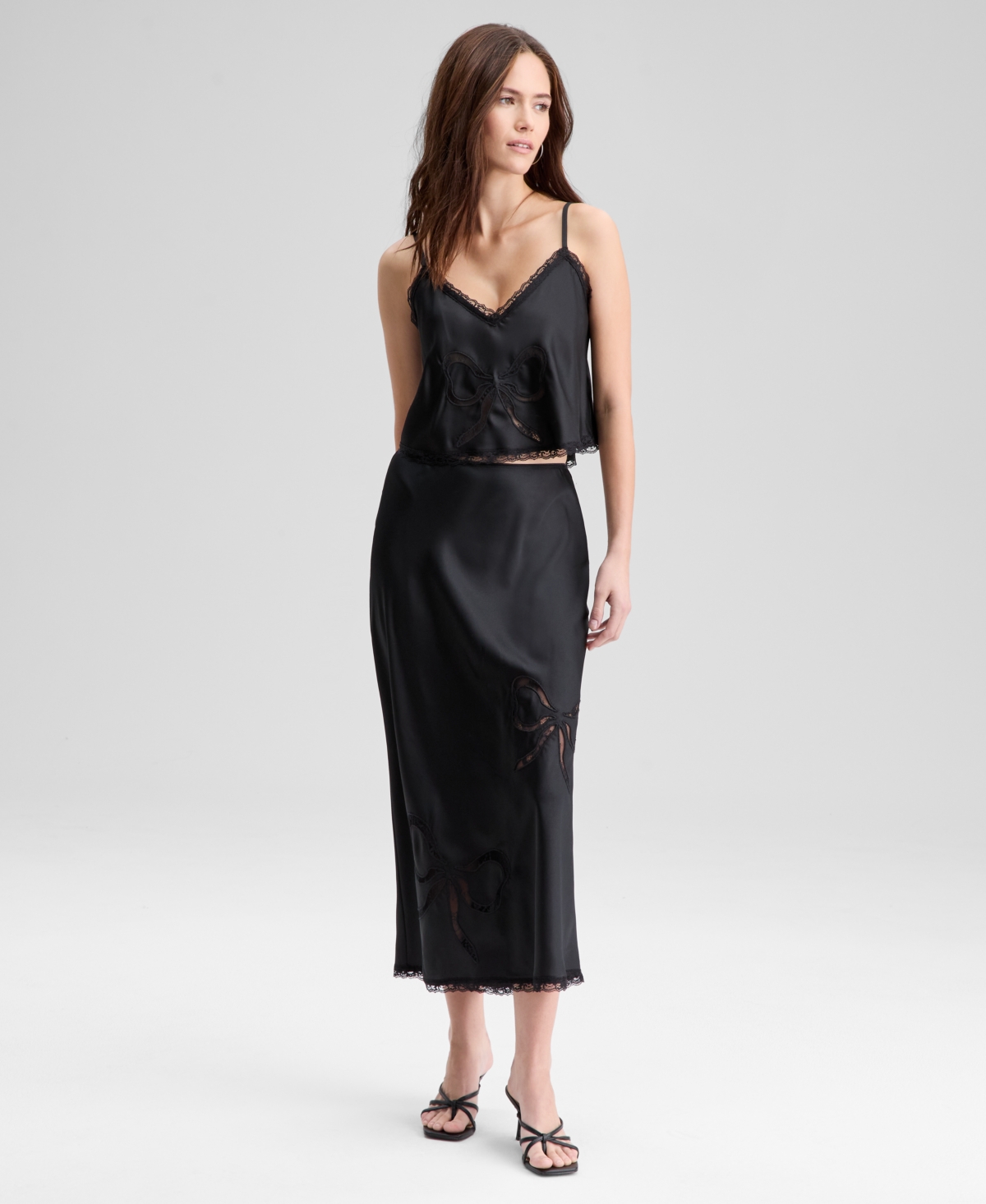 And Now This Women's Lace Bow-inset Camisole, Macy's Exclusive In Black