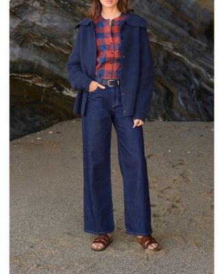 Women's Sailor Collar Longline Cardigan