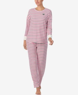 Women's Printed Round Neck Top and Pants Pajama Set