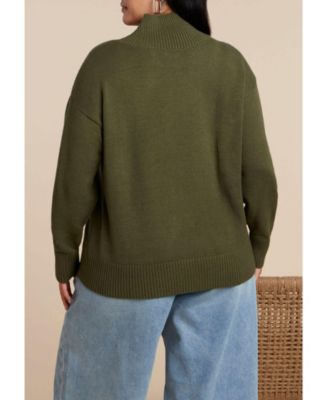 Women's Overlap Mockneck Sweater