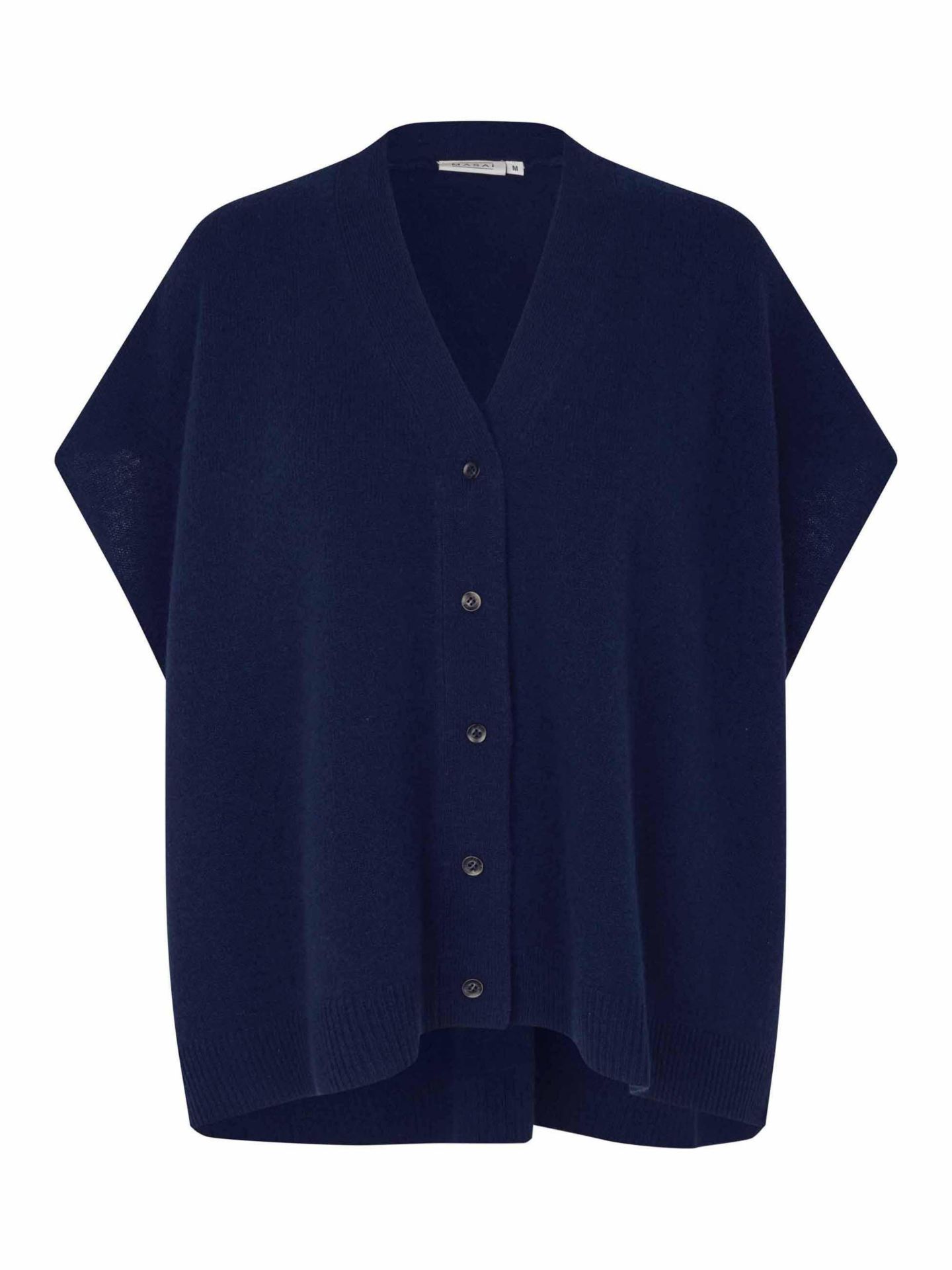 Женский кардиган Masai Copenhagen MaLucanne Short Sleeve V-Neck, цвет: Тёмно-синий — фото 2