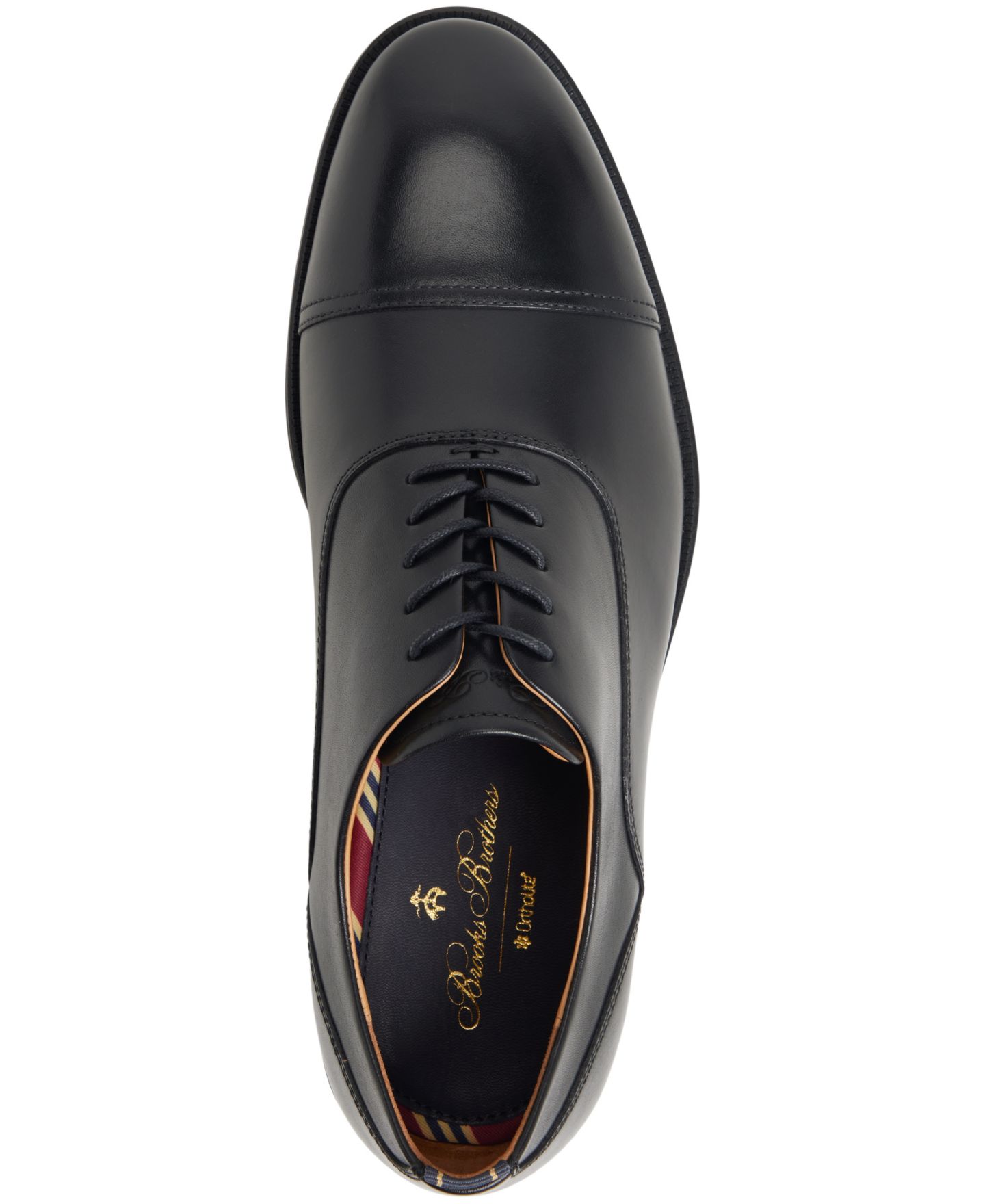 Обувь Brooks Brothers Men's Cassel Lace-Up Wingtip Oxford, цвет: Чёрный — фото 4