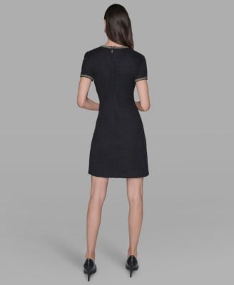 Women's Short Sleeve Knit Shift Dress