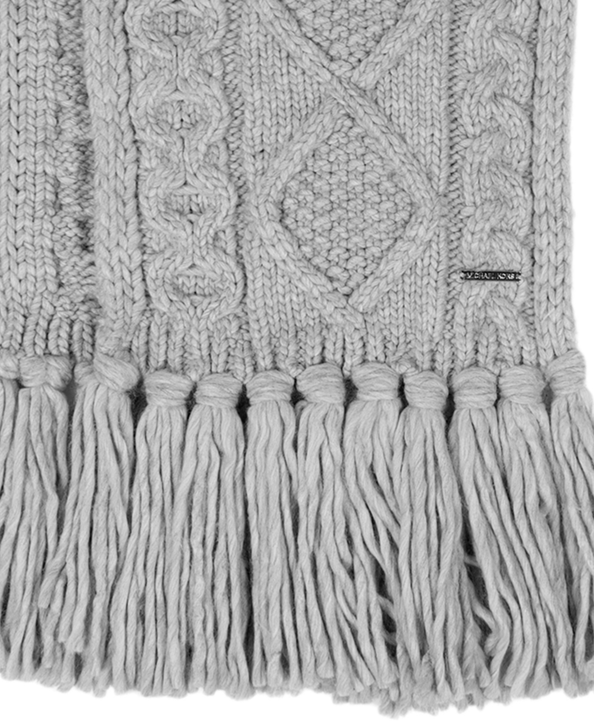 Michael Kors Michael  Women's Diamond Cable Fringe Scarf In Brown