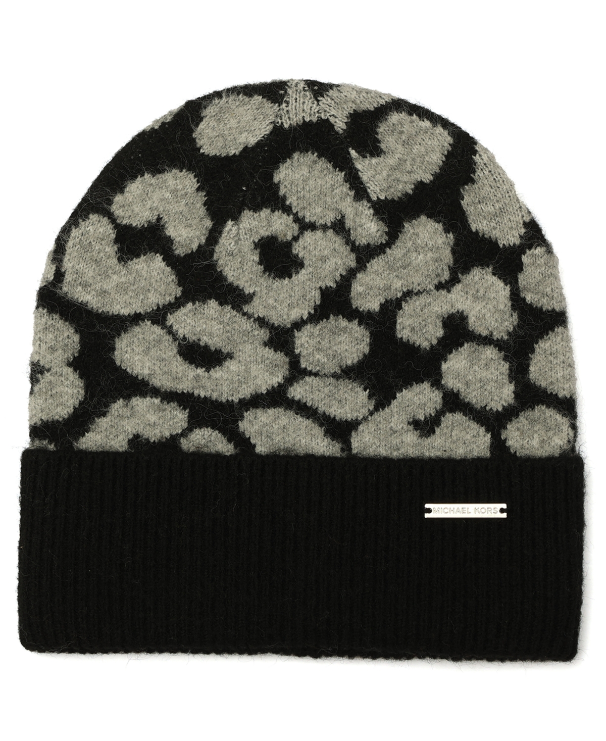 Michael Kors Michael  Women's Leopard Crown Cuff Beanie In Brown